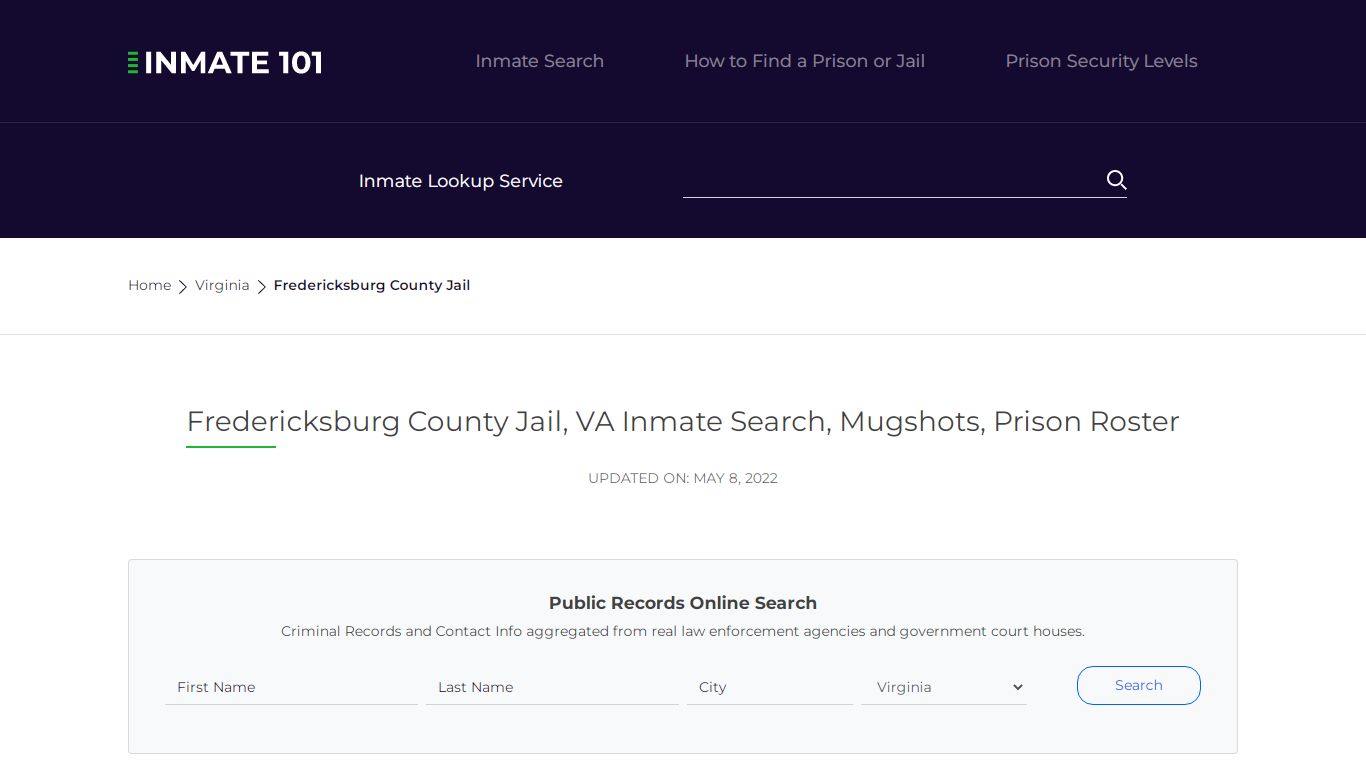 Fredericksburg County Jail, VA Inmate Search, Mugshots ...