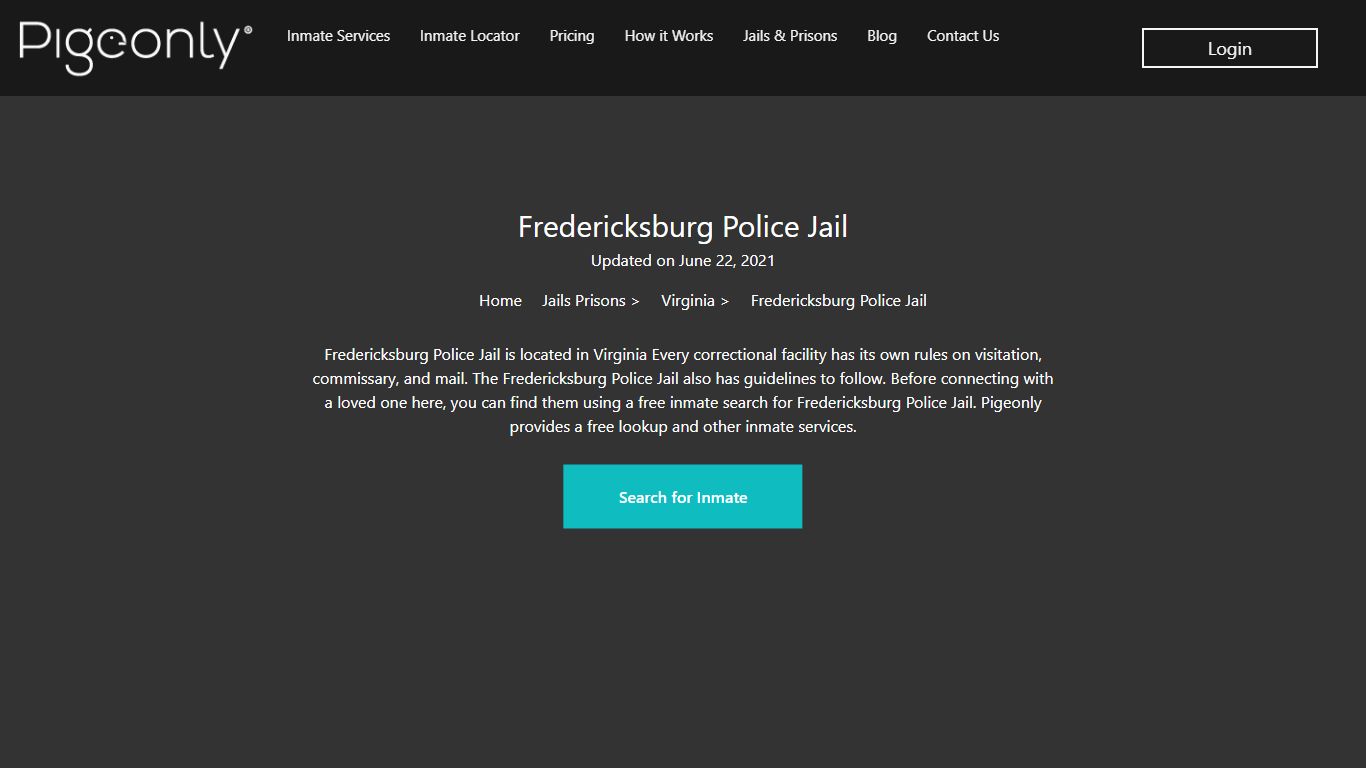 Fredericksburg Police Jail Inmate Search | Virginia